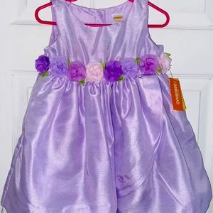 Purple Flower Belt Toddler Girl Dress